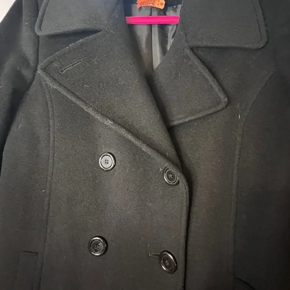 Worthington Black Wool/Cashmere Blend Long Trench Coat - Size 8​ - Picture 9 of 11